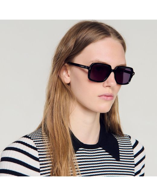 Sandro Black Thin-Armed Sunglasses