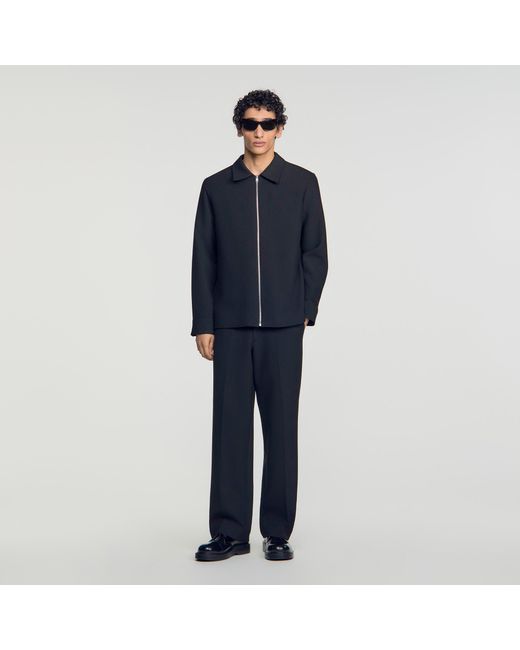 Sandro Blue Zipped Shirt for men