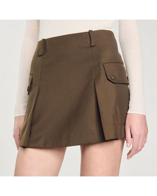 Sandro Multicolor Short Skirt With Pockets