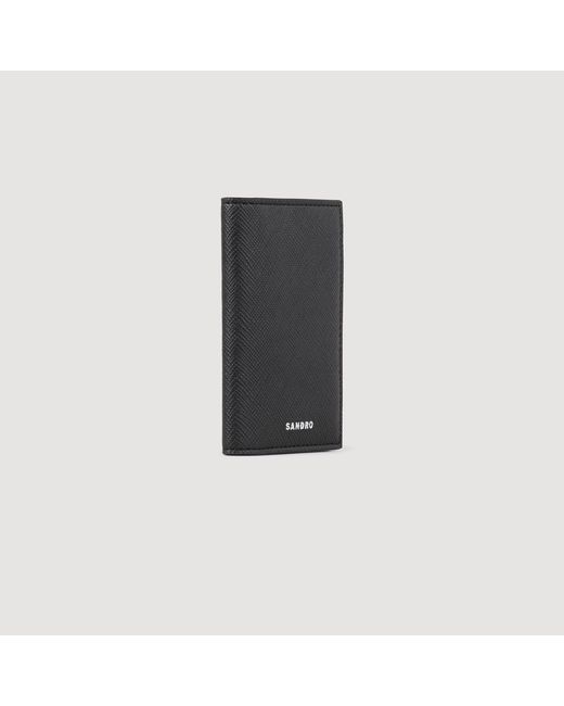 Sandro Black Reconstituted Leather Leather Wallet for men