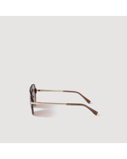 Sandro Pink Lunettes De Soleil Métal Et Acétate