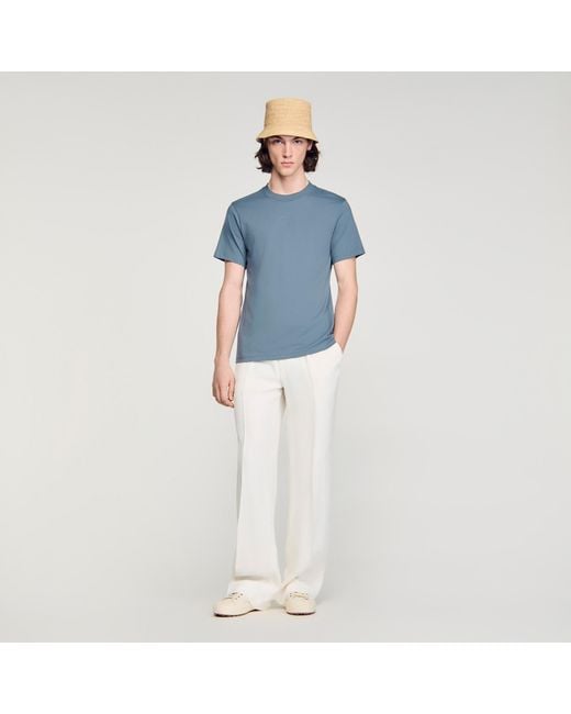 Sandro Blue Cotton T-Shirt for men