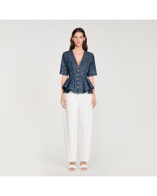 Sandro Blue Sequinned Jacket