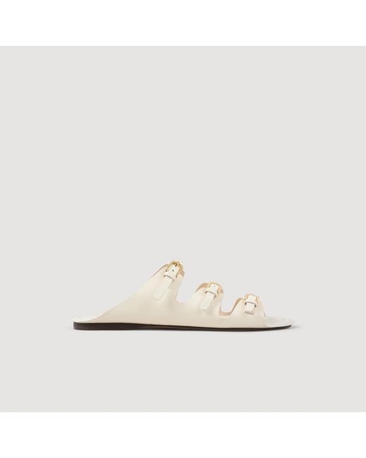 Sandro White Leather Sandals
