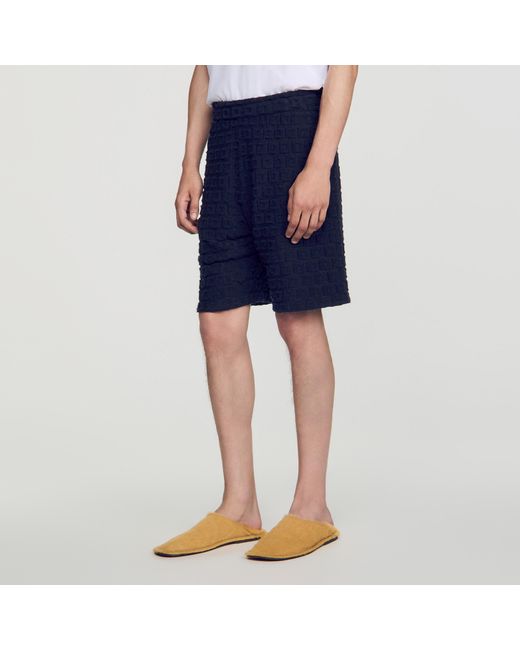 Sandro Blue Terry Cloth Shorts for men
