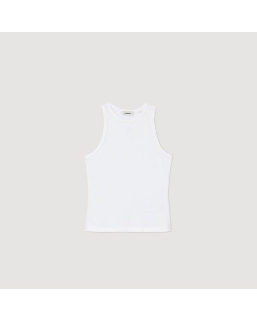 Sandro Blue Embroidered Vest Top