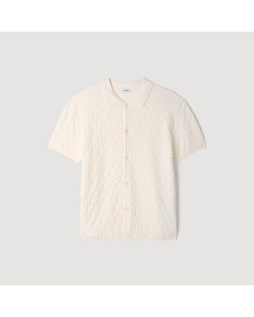 Sandro Blue Terry Knit Cardigan for men