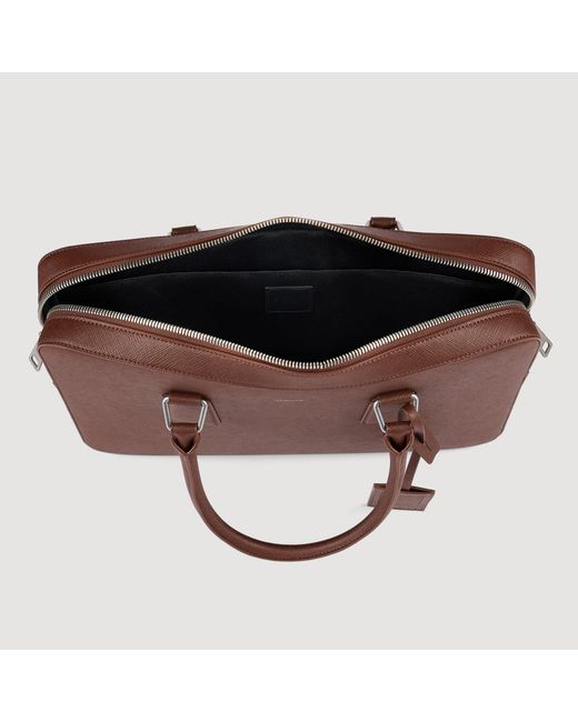 Sandro Brown Reconstituted Leather Briefcase for men