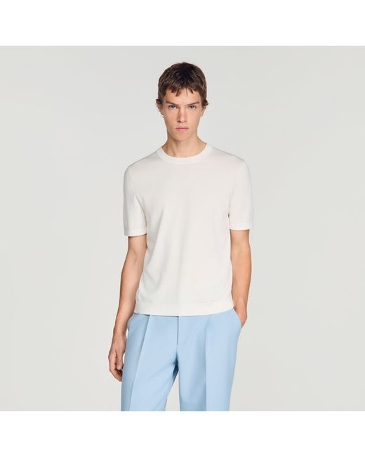 Sandro Blue Knitted T-Shirt for men