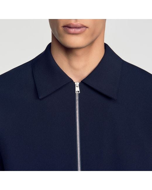 Sandro Blue Zipped Shirt for men
