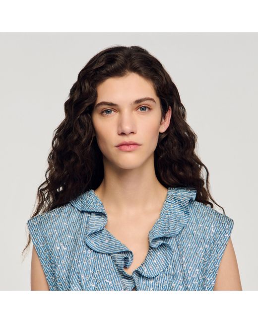 Sandro Blue Sequin Top