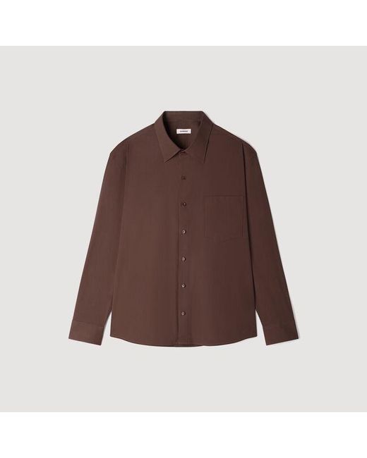 Sandro Brown Oversized Cotton Shirt for men