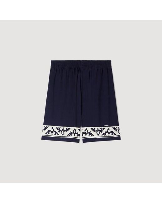 Sandro Blue Contrast Pattern Floaty Shorts for men