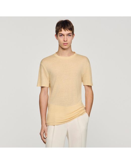 Sandro Natural Linen T-Shirt for men