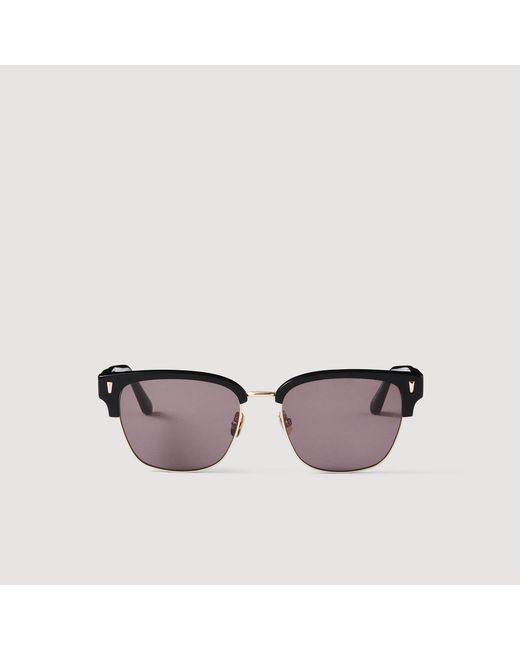 Sandro Black Acetate Logo Sunglasses