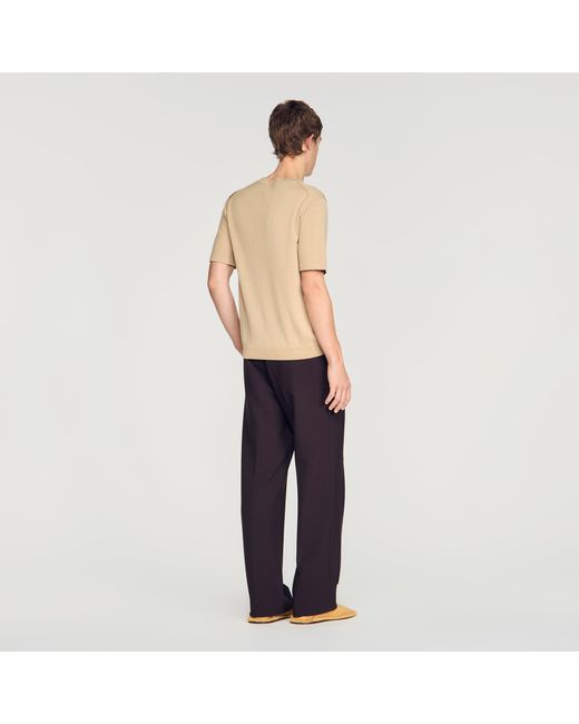 Sandro Blue Knitted T-Shirt for men