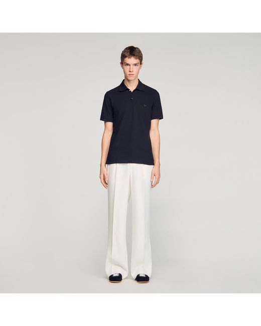 Sandro Blue Logo Polo Shirt for men
