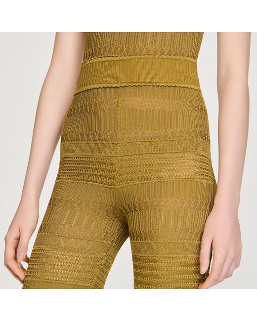 Sandro Metallic Pointelle Knit Trousers