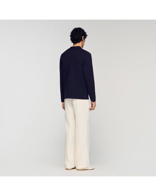 Sandro Blue Flower Crochet Cardigan for men
