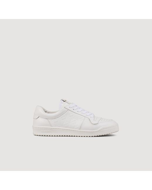 Sandro White Low-Top Leather Trainers for men