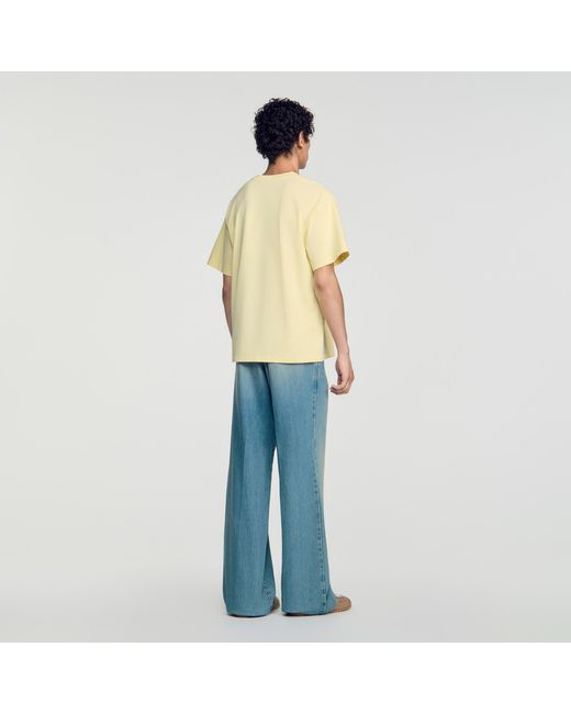 Sandro Blue Oversized T-Shirt for men