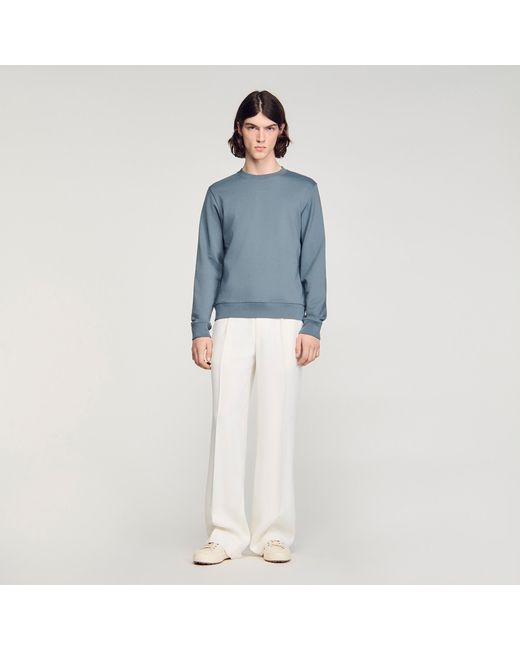 Sandro Blue Logo Sweatshirt for men