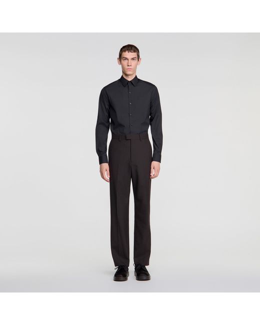 Sandro Black Wool Suit Trousers for men