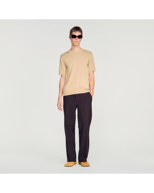 Sandro Blue Knitted T-Shirt for men