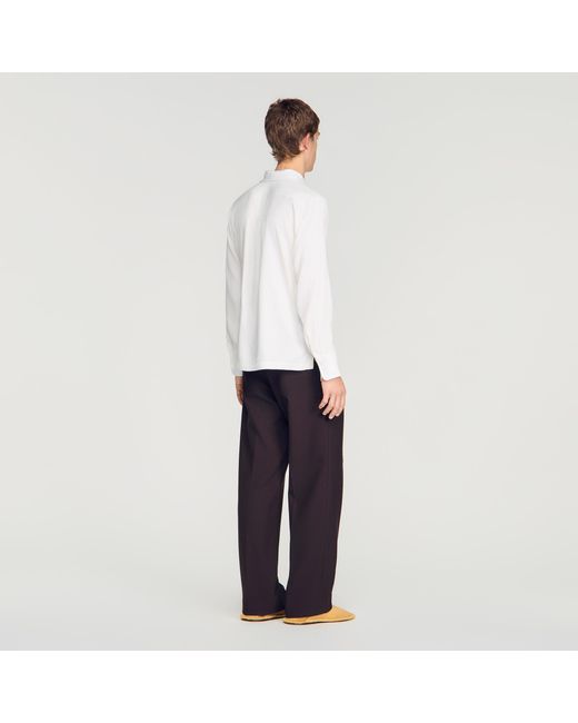Sandro White Tunic-Effect Shirt for men