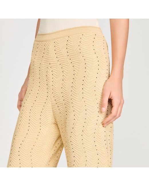 Sandro Natural Rhinestone Knit Trousers