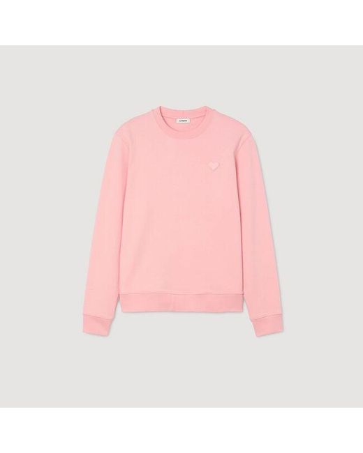 Sandro Pink Heart Patch Sweatshirt for men