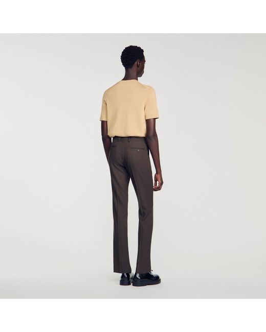 Sandro Black Wool Suit Trousers for men