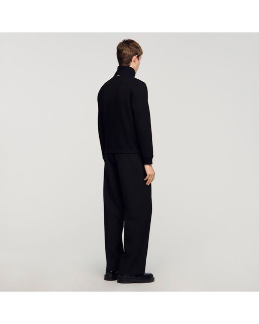 Sandro Black Cotton Sweatshirt for men