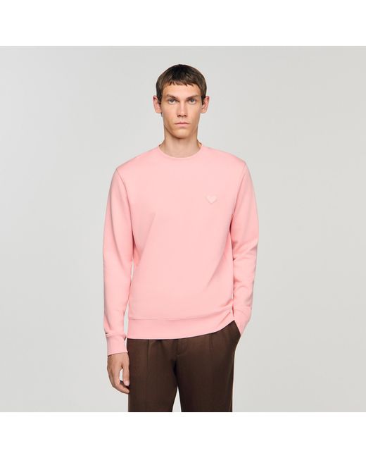 Sandro Pink Heart Patch Sweatshirt for men