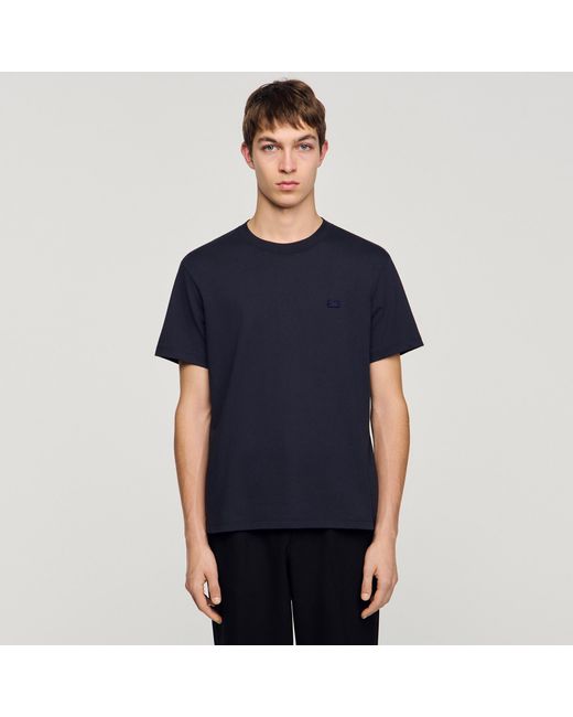 Sandro Blue T-Shirt With Double S Patch for men