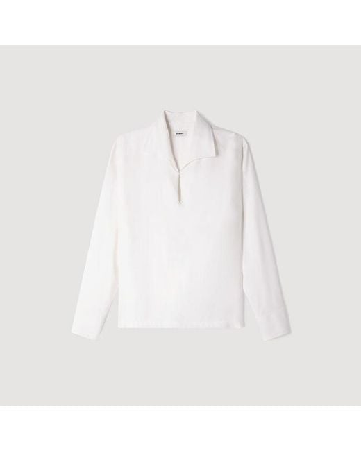 Sandro White Tunic-Effect Shirt for men
