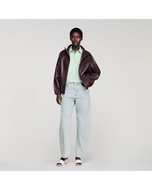 Sandro Green Short Checked Shirt
