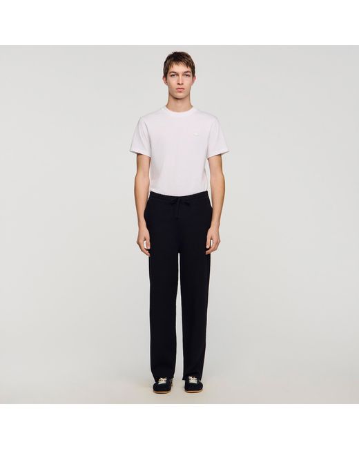 Sandro Black Knit Jogging Bottoms for men