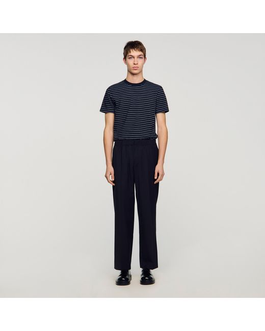 Sandro Blue Wide-Leg Trousers for men