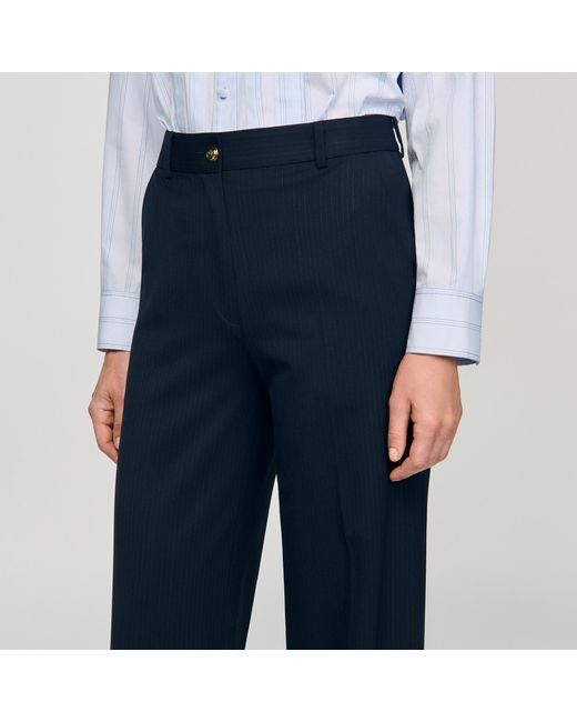 Pantalon à fines rayures Sandro en coloris Blue