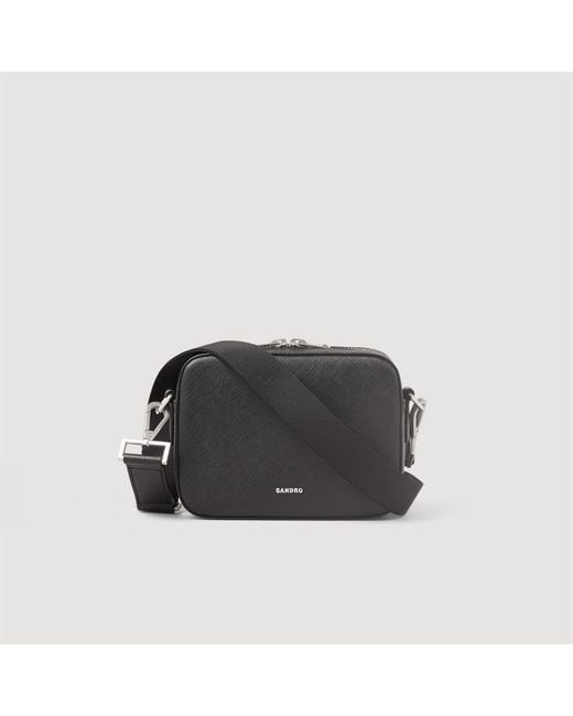 Sandro Men's Black Small Reconstituted Leather Bag