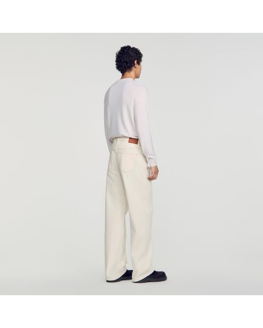 Sandro White Baggy Contrast Jeans for men