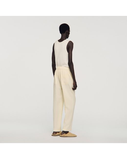Sandro Natural Flowing Elasticated Trousers for men