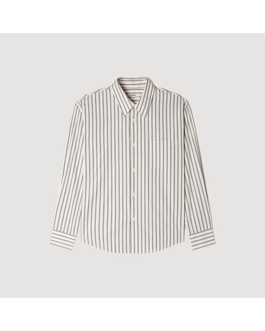 Sandro White Striped Cotton Shirt for men