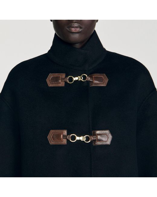 Sandro Blue Oversized Pea Coat