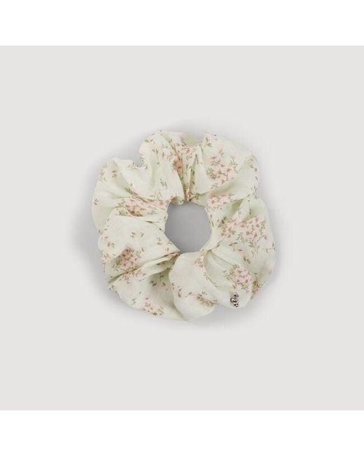 Sandro White Floral Scrunchie