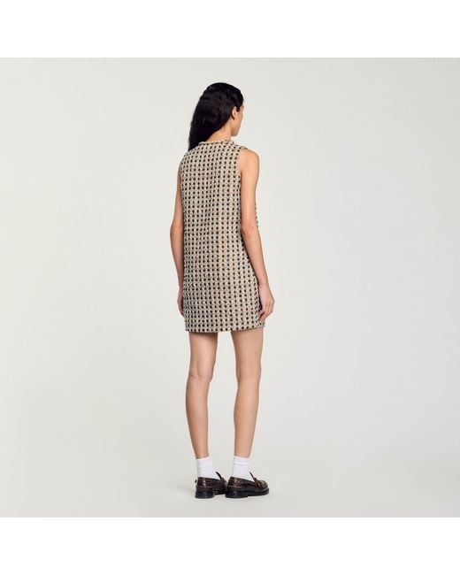 Sandro White Short Tweed Dress