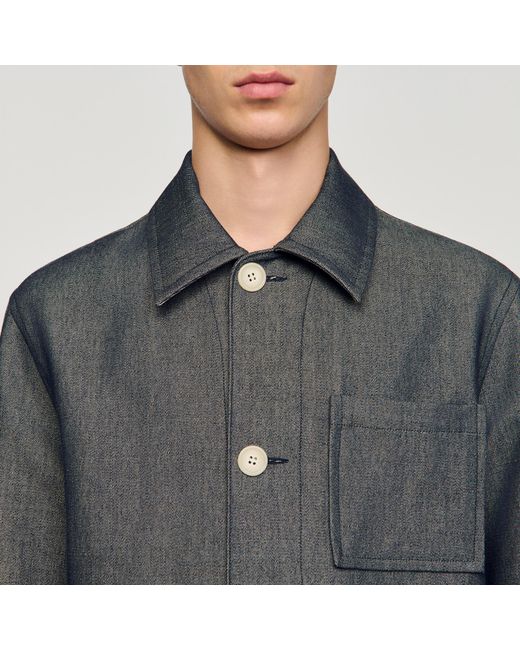 Sandro Black Effect Worker Jacket for men