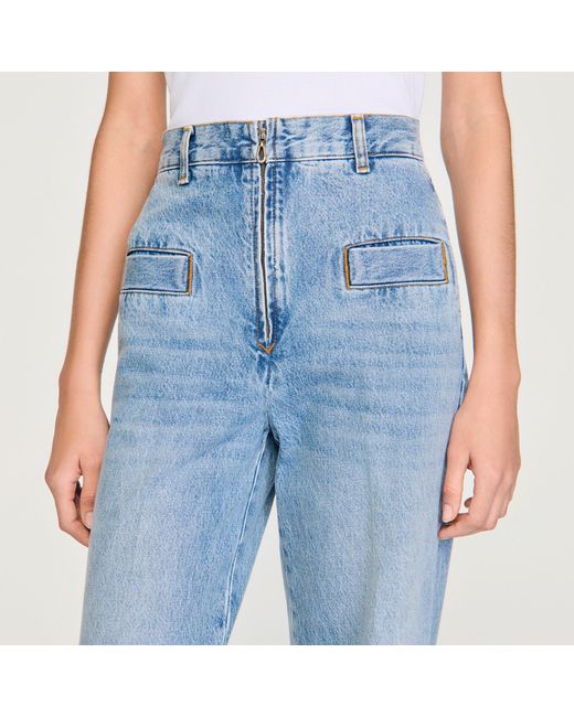 Sandro Blue Wide-Leg Jeans