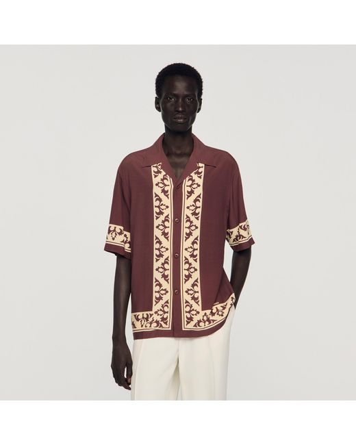Sandro Multicolor Contrast Print Loose-Fit Shirt for men